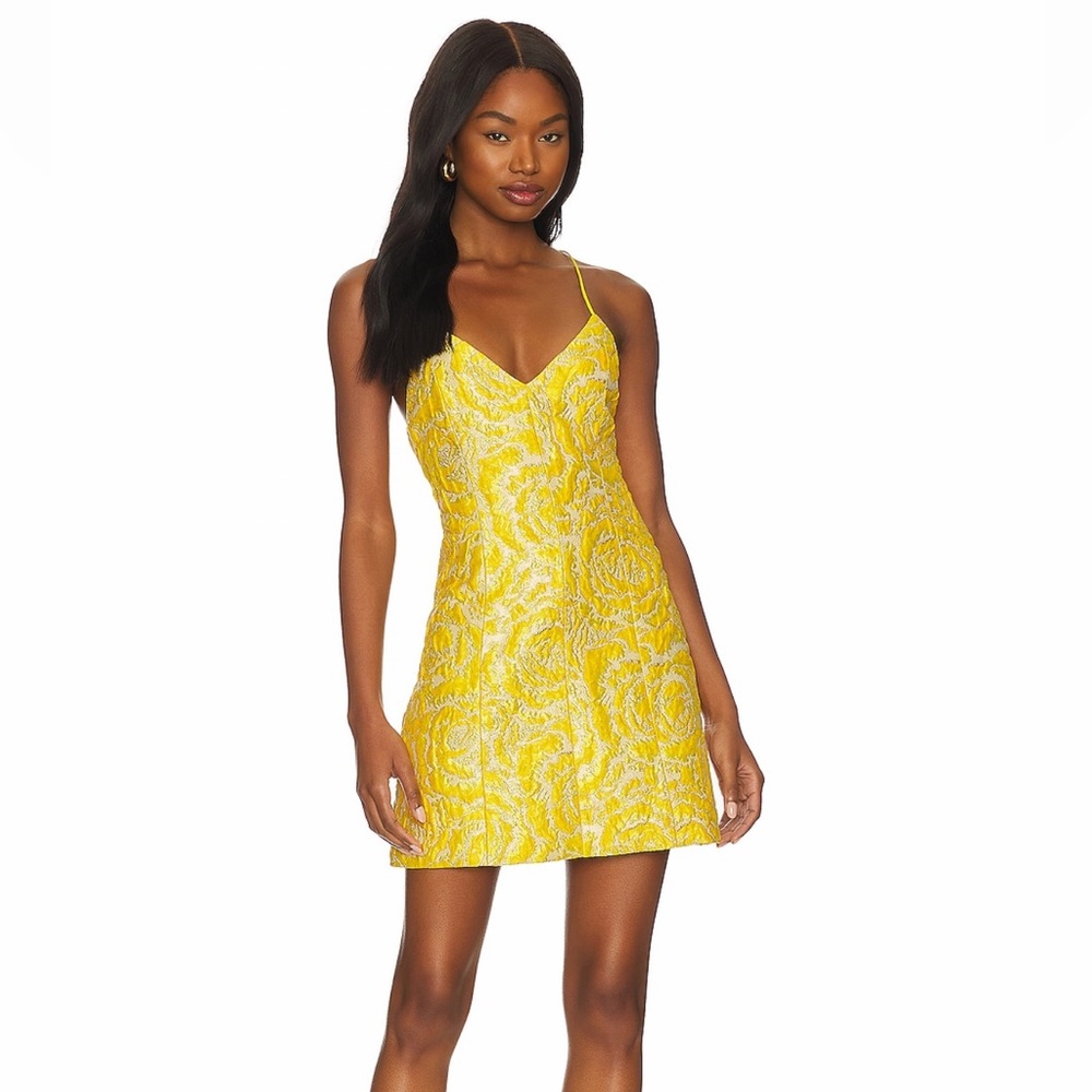 Alice + Olivia Twyla Structures Mini Dress in SunBeam